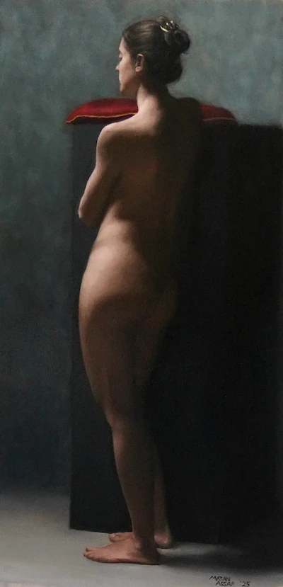 Angel Academy of Art project Ella nude figure oil painting broken color