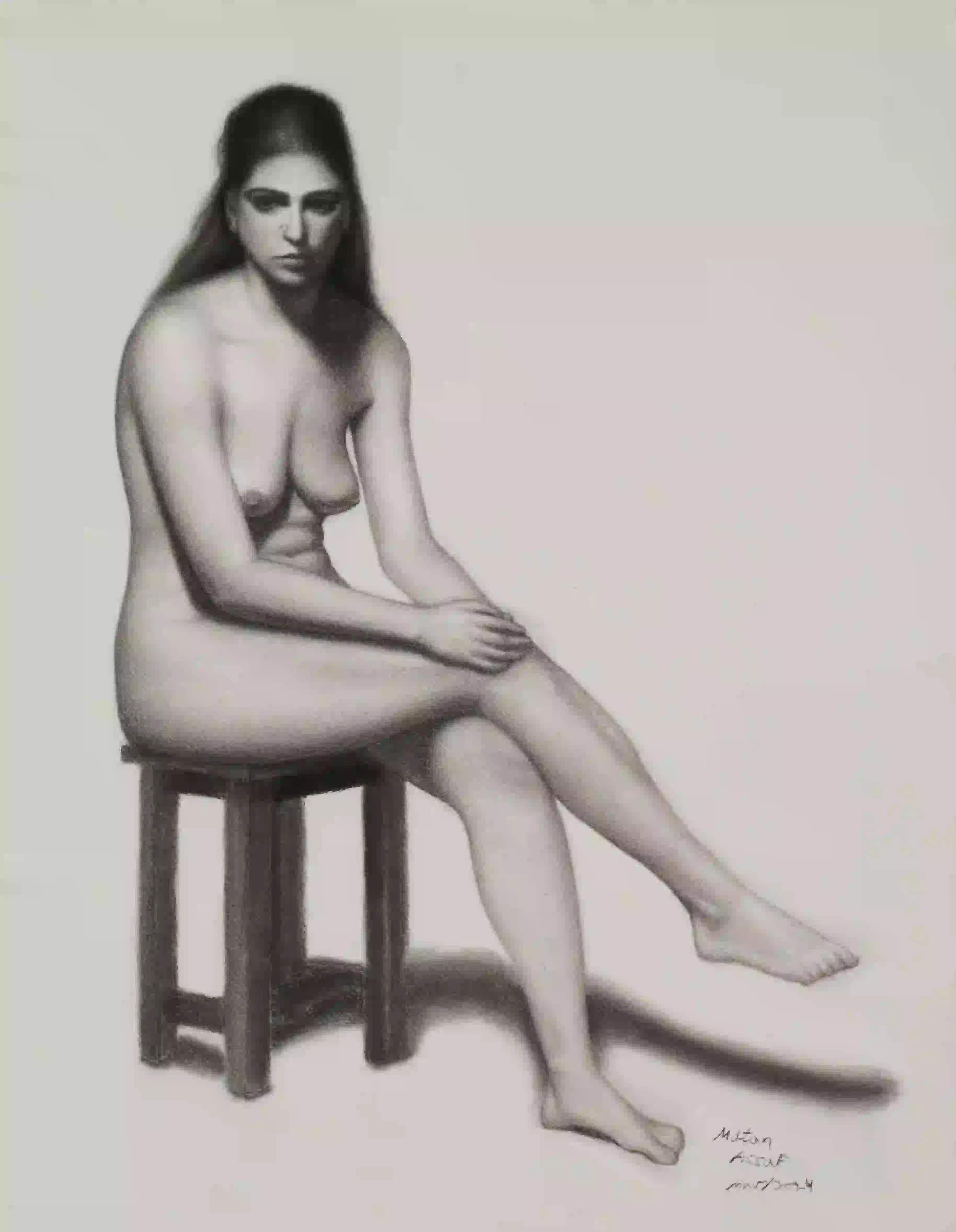 Angel Academy of Art Academic pencil drawing figure nude